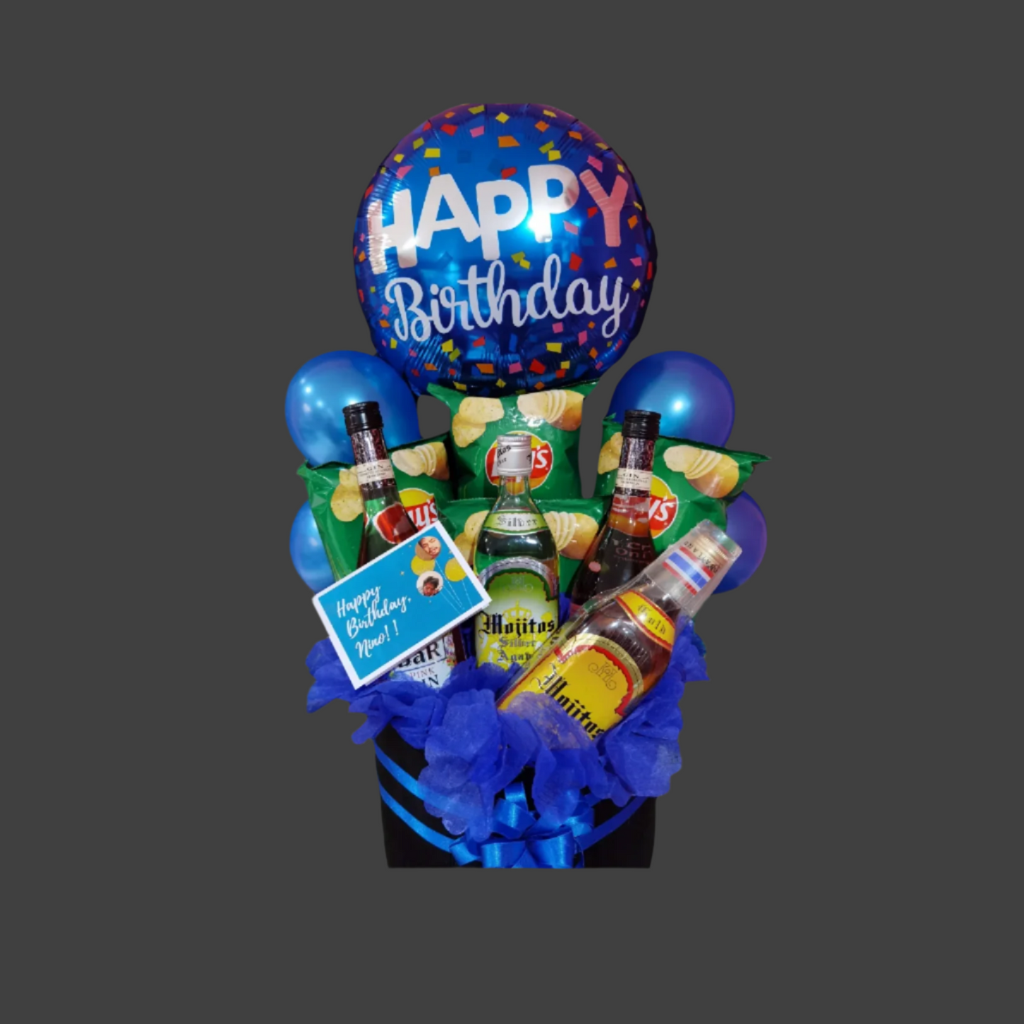 Treat basket with balloons
