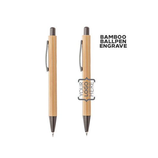 Bamboo Pen Engraved Bundle with Your Logo (10 Pcs)