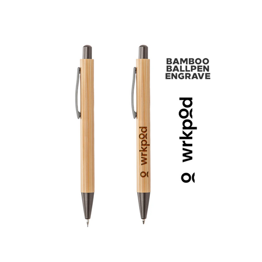 WrkPod Bamboo Pen Engraved Bundle (10 Pcs)